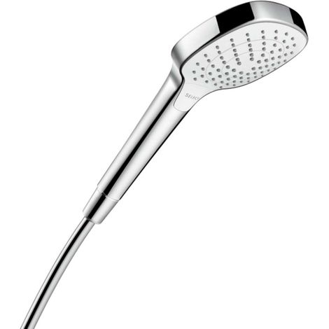 Hansgrohe – Pommeau de douche CROMA SELECT E VARIO DN 15 – Type de jet : Pluie, Pluie intense, TurboPluie – Taille de la tête : 110 mm – QuickClean anti-calcaire