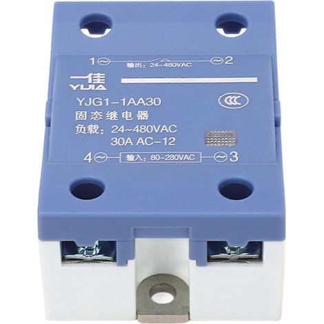Halbleiterrelais, Wechselstrom zu Wechselstrom, 30 A, Eingang 80–280 V AC, Ausgang 24–480 V AC, schnelle Schaltgeschwindigkeit, einphasig