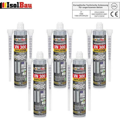Verbundmörtel 5 x VN 300ml Injektionsmörtel 10 x Statikmischer ETA Zulassung (1/5)