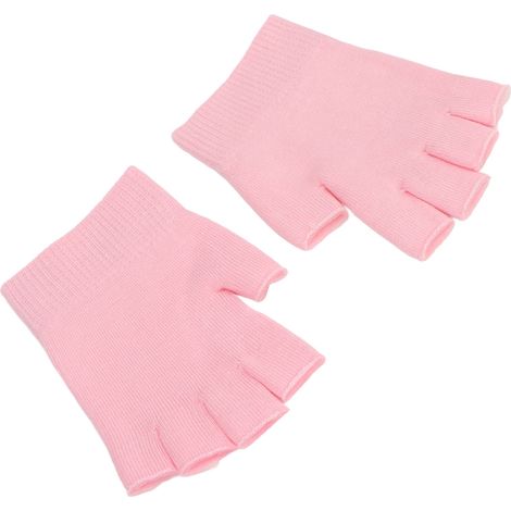 Gants de soin hydratants demi-doigts, lot de 2, réparateurs adoucissants, nourrissants pour peau sèche et gercée, spa mains douces sans doigts. (1/5)
