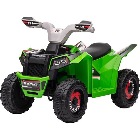 Quad eléctrico infantil todoterreno 70 x 41.5 x 48.5 cm autonomía 50 min asiento ancho diseño realista de PP verde 210000541 (1/5)