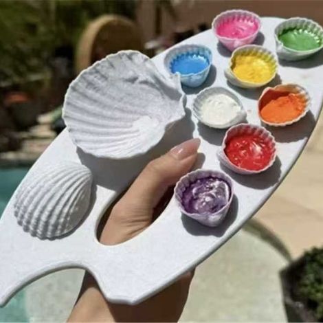 Palette de peinture en coquillages portable, mignonne et innovante