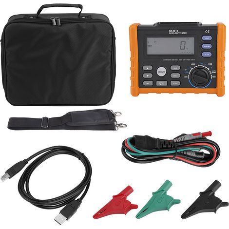 Testeur de résistance numérique PEAKMETER MS5910, multimètre de boucle RCD, mesure d'ohm et diagnostic de terre, appareil portable avec affichage LCD, outil électrique professionnel. (1/5)