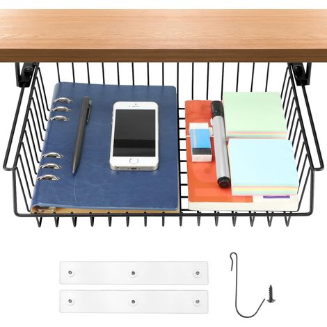 Tiroir sous table en métal, capacité de charge de 5 à 10 kg, tiroir sous le bureau, peut être utilisé dans les bureaux, les cuisines (1/5)