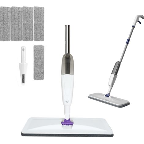 Balais Serpillère Vaporisateur,Spray Mop Microfibre Balai Pulvérisateur avec 5 tampons en Microfibre Balai pour la Maison,Rotation à 360 degrés (1/5)