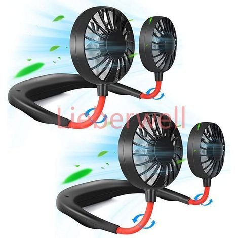 .Ventilateur de cou portable Ventilateur mains libres personnel rechargeable Mini USB Bande de cou portable Ventilateur VENTILATEUR (1/5)
