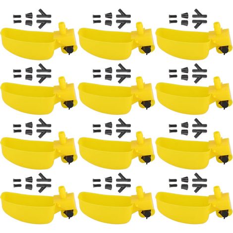 12 Pcs Tasses d'eau De Caille Abreuvoir Automatique Oiseaux Abreuvoir Volaille en Plastique pour Oiseau Caille Pigeon Poulet Poule (1/5)