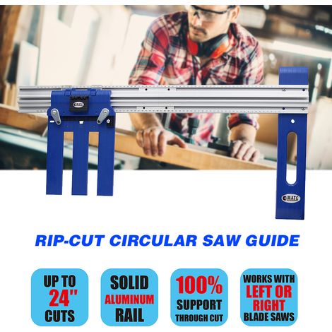 Guide de scie circulaire en alliage d'aluminium pour le travail du bois, guide de coupe de 0 à 65 cm (1/5)