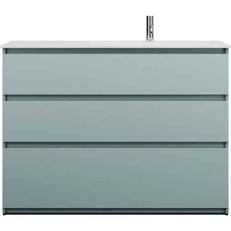 burgbad Lin20 Mineralguss-Waschtisch Weiß Matt rechtsbündig