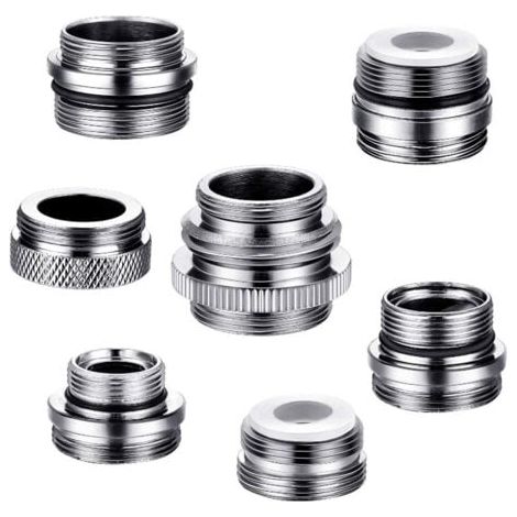 Ensemble d'adaptateurs de robinet 7 pièces, adaptateur d'aérateur en laiton pour évier de cuisine, adaptateur de robinet mâle/femelle pour connecter un tuyau d'arrosage, filtre à eau (1/5)