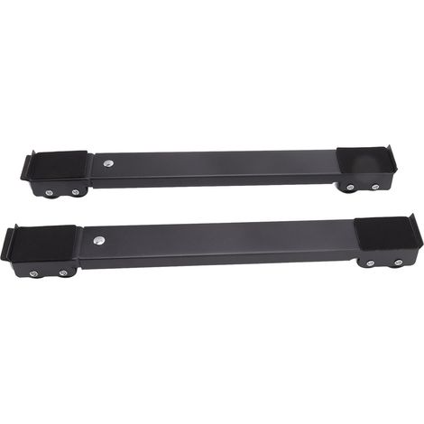 2 Jeux de Roulettes pour Meubles - Supports Mobiles Élévateurs pour Réfrigérateur et Lave-linge Noirs (1/5)