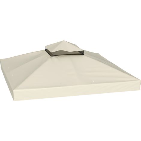 Cubierta de repuesto para cenador 3 x 3 m, tejido Oxford de poliéster, color marfil (1/5)