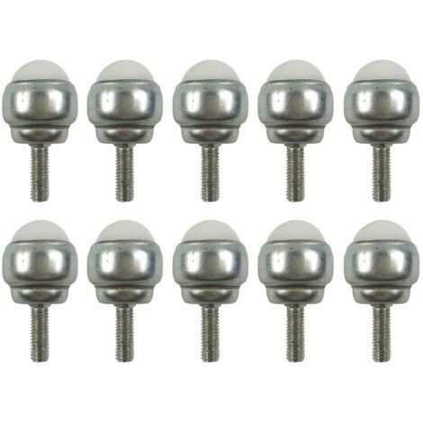 10Pcs Roulettes À Billes Pivotantes, Rouleau en Acier Au Carbone Avec Tige Filetée M5, Mini Industriel Roue Universelle À Roulement À Billes pour Meubles, Bandes Transporteuses (2 Nylonkugel) (1/5)