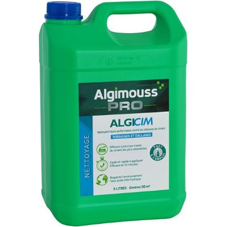 ALGICIM - 5 LITRES - Nettoyant voiles de ciment pour dallages et carrelages ALGIMOUSS - 006002