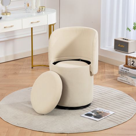 Drehsessel mit Stauraum, gepolstert, Beige, 360° OKMYHOME (1/5)