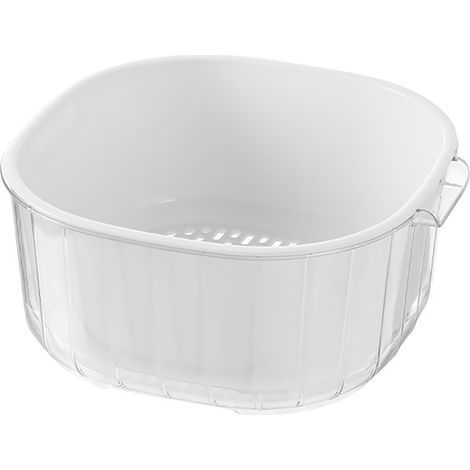 Bacinella multifunzionale in plastica a 2 strati per verdure, cestello per lavare e scolare la frutta, utensile da cucina L. (1/5)