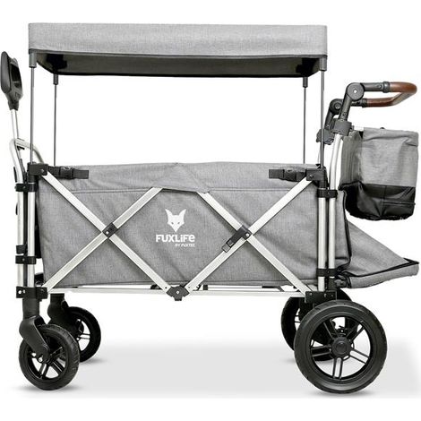 FUXLIFE by FUXTEC FX-CTL950 Chariot pliable premium - Gris Premium - Charge 75 kg - Toit pare-soleil • Compact pour jardin, camping et outdoor (1/5)