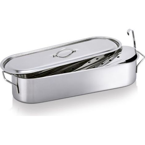 Poissonnière en acier inoxydable BEKA avec couvercle et grille 50 cm (1/5)