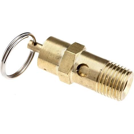 Soupape de sécurité 1/4" BSP Compresseur d'air Détecteur de pression 145PSI 10BAR à laiton (1/5)