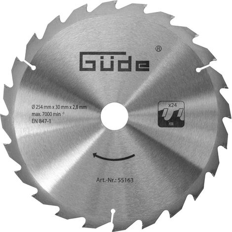 GÜDE HOLZSÄGEBLATT HM 254x30x24Z/" ZU GÜDE TISCHKREISSÄGE GTK 2000 A (1/4)