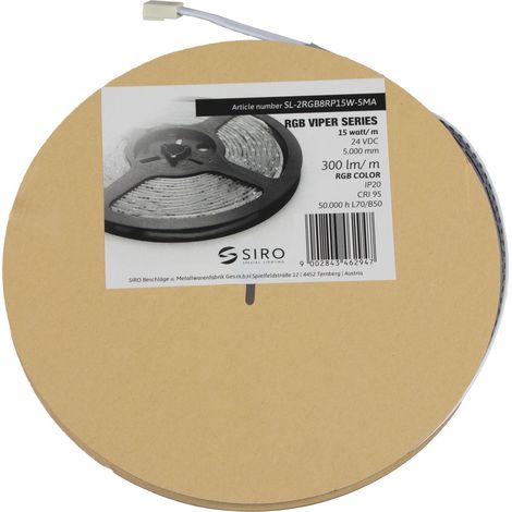Siro LED-Band SL-VIPER 15W/m RGB 24 V/DC, punktfreies Licht, 5m LED Rolle