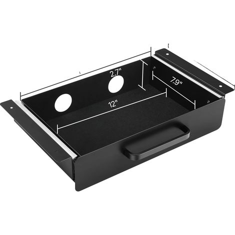 Tiroir sous le bureau, Organisateur de rangement en métal, Design coulissant, 13 in (1/2)