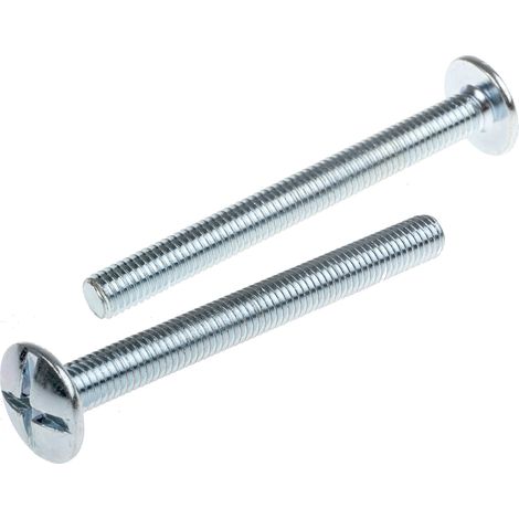 Boulon, Vis à tête plate large + écrou carré, Acier, M8 x 80mm ( Prix pour Boîte de 100 )