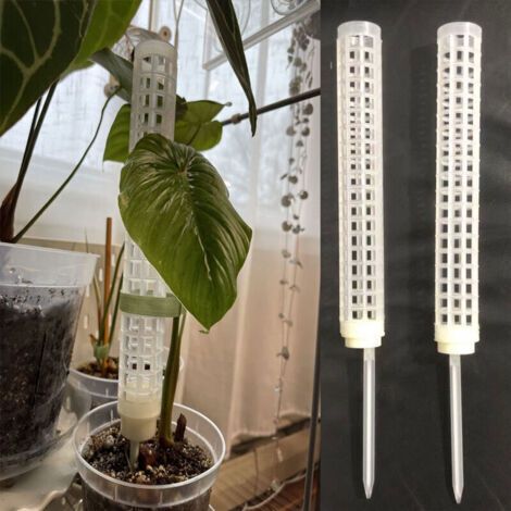 2 pièces Sphagnum Moss Pole Poteau Mousse pour Monstera - Tuteurs en Plastique pour Plantes Grimpantes Hauteur [sans Mousse] Blanc (1/4)
