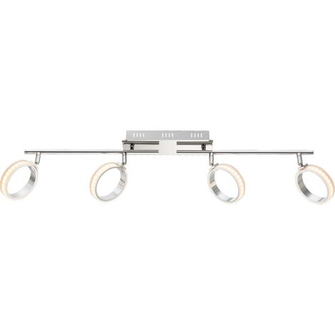 LED Decken Lampe Wohnraum ALU Leuchte Ringe schwenkbar Spot Balken Strahler Globo 56043-4L