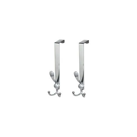 Porte Manteau pour Porte, 2 Pcs Patère de Porte sans Percage en Acier Inoxydable, Crochet de Porte pour Chambre Salle de Bains Cuisine (Largeur 4.5 cm, Argent) (1/5)