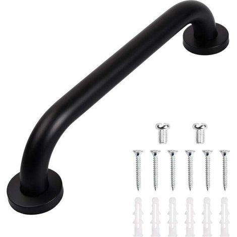 Ulisem1 Pièces Poignée de baignoire, barre d'appui de douche antidérapante, adaptée aux personnes âgées/cuisine de salle de bain, 30 cm (noir)