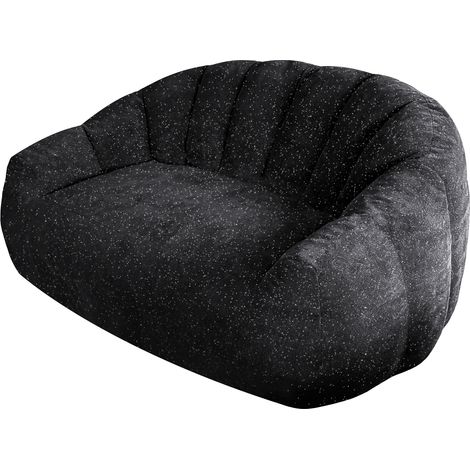 Poltrona pouf a sacco nera con design zampa d’orso, 140 x 98 x 61 cm, MODENUIT (1/4)