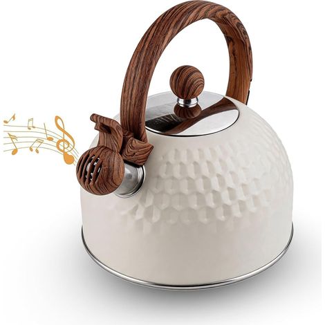 Bouilloire Sifflante, Bouilloire Sifflante Induction 2,5 L Inox Théières pour Cuisinière Poignée Résistante à la Chaleur Tous Feu Donc Induction Théière avec Sifflet pour Thé Café (1/5)
