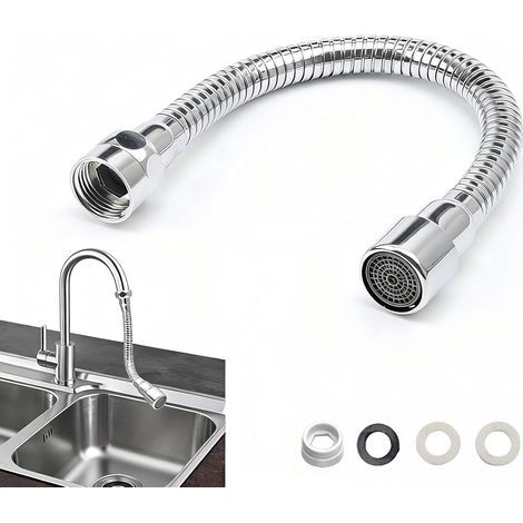 x 30 cm Edelstahl-Schwenkarmwasserhahnverlängerung mit Gewindeadapter für Küche und Bad (1/5)