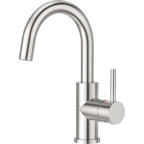 Robinet de lavabo de salle de bain en nickel brossé, mitigeur pivotant à 360 degrés pour cuisine (1/5)