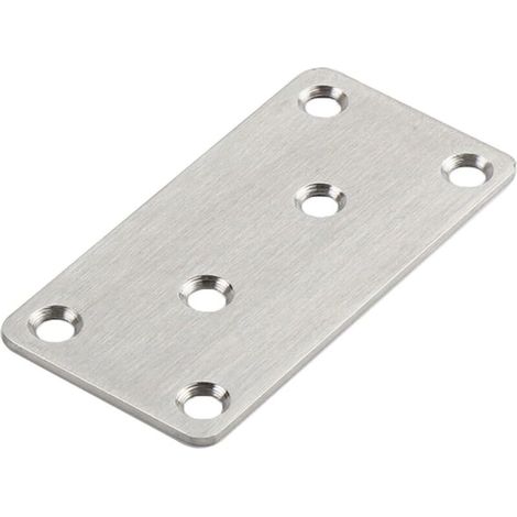 10 Verbindungsplatten, Edelstahl, 80x40x2mm, Senkbohrungen, Holz-Metall-Verbindung, Verstärkung für Heimwerkermöbel (1/5)