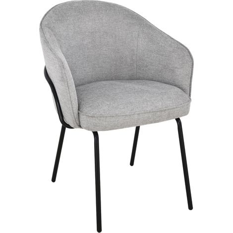 Silla tapizada MIREA, tela, gris (1/5)