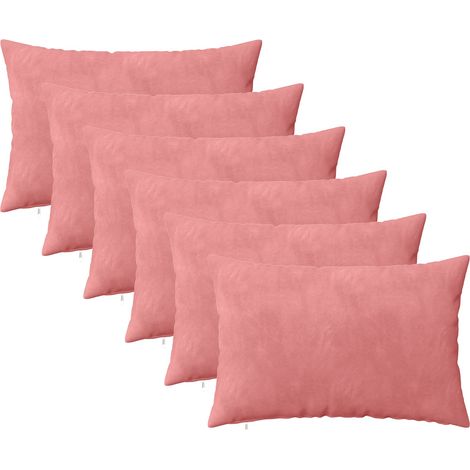 vidaXL Cushion with Pillow HEERLEN 6 pcs Pink Velvet (1/5)
