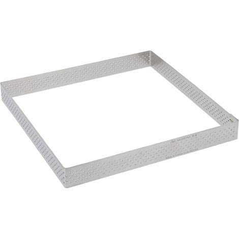 De Buyer acciaio inossidabile Stampo quadrangolare inox perforato con bordi dritti, lunghezza cm 20, 3099.22, silicone, 20 cm x 20 cm (1/5)