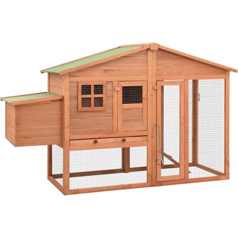 Poulailler avec nichoir 191 x 67 x 117 cm bois de sapin massif (1/5)