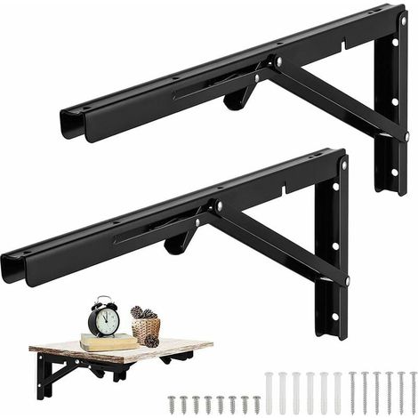 2 soportes plegables, soportes de estante plegables de 20 pulgadas a 500 mm, soporte plegable de acero inoxidable resistente (1/5)