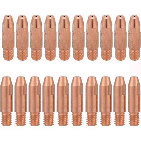 20 Pièces Conseil de Contact 1,2 mm M6 Embout de Contact en Cuivre Buse de Tube Contact M6 pour Chalumeau 24KD MIG/MAG(1,2 mm) (1/5)