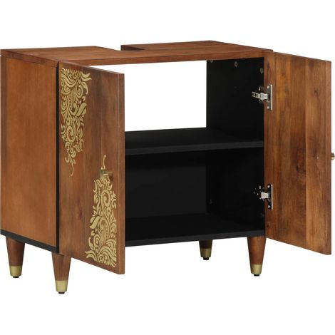 Maison Exclusive - Waschbeckenunterschrank mit Speicher Honigbrau (1/5)