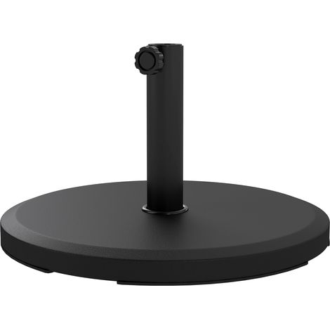 Socle de parasol en ciment, 13 kg, rond, pour parasols à tube de 34 mm/38 mm/48 mm de diamètre, noir (1/5)