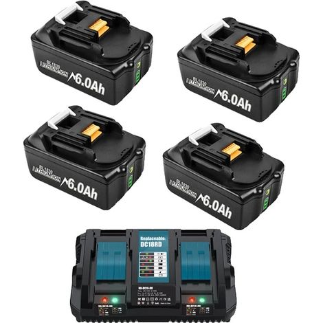 Batterie Makita 18V, capacité 6Ah, compatible avec BL1830/BL1860, 18V, 18V, 3 ensembles (1/2)