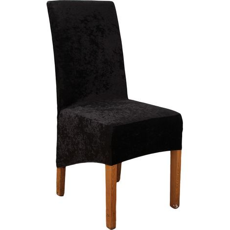 Housse De Chaise 1 Pièces Couverture De Chaise Extensible Amovible Lavable Moderne Dossier Haut Housses De Chaises Pour Salle À Manger Hôtel Mariage Décor (Noir) (1/5)