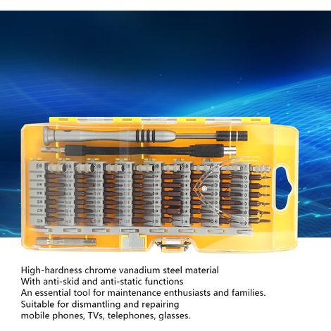 Kit de 60 embouts de tournevis multifonctions pour le démontage et la réparation de téléphones et lunettes. (1/5)