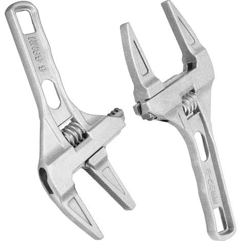 2 Pièces Clé à Molette Réglable pour Acier Argenté Robinet et Pommeau (1/4)