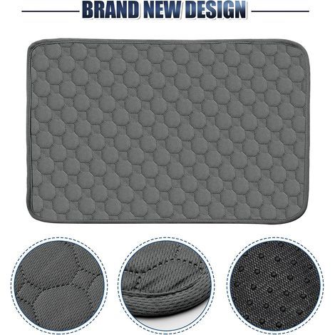 Lot de 2 housses de siège de voiture réutilisables et antidérapantes pour chien - Taille S - 60 x 45 cm - Gris et bleu - Compatible avec la plupart des voitures, SUV et petits camions (1/5)