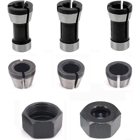 8 Pcs D'Adaptateur de Mandrin de Fraise, Adaptateur de Mandrin en Alliage, Mandrin de Remplacement pour Machine de Gravure et de Meuleuse Droite, Adaptateur de Serrage(6mm 6.35mm 8mm) (1/5)